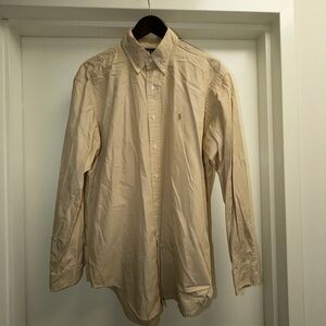 Ralph Lauren Men's Tan Casual Button-Down Shirt